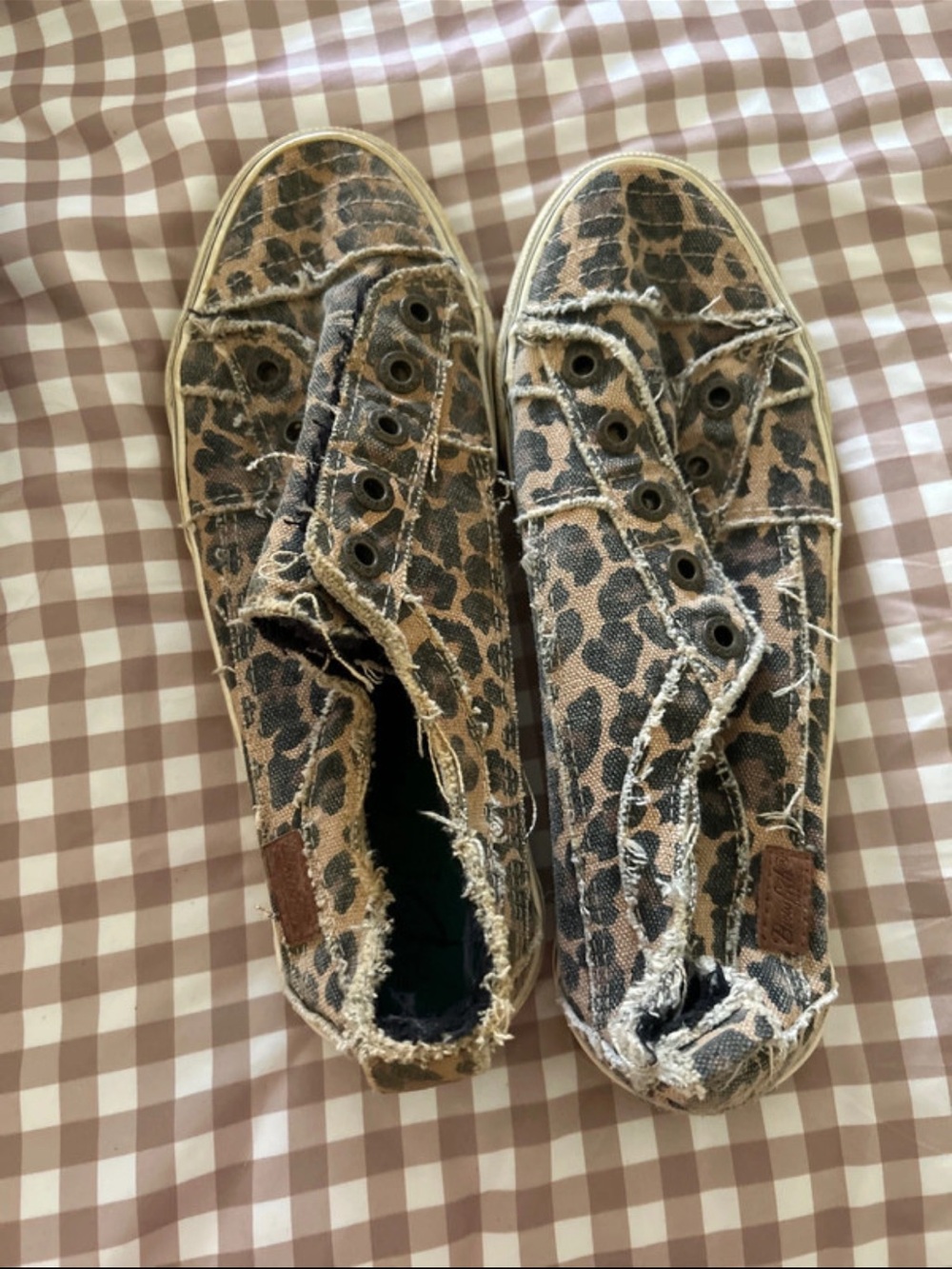 Blowfish Leopard-Print Slip-On Sneakers in Brown and Black